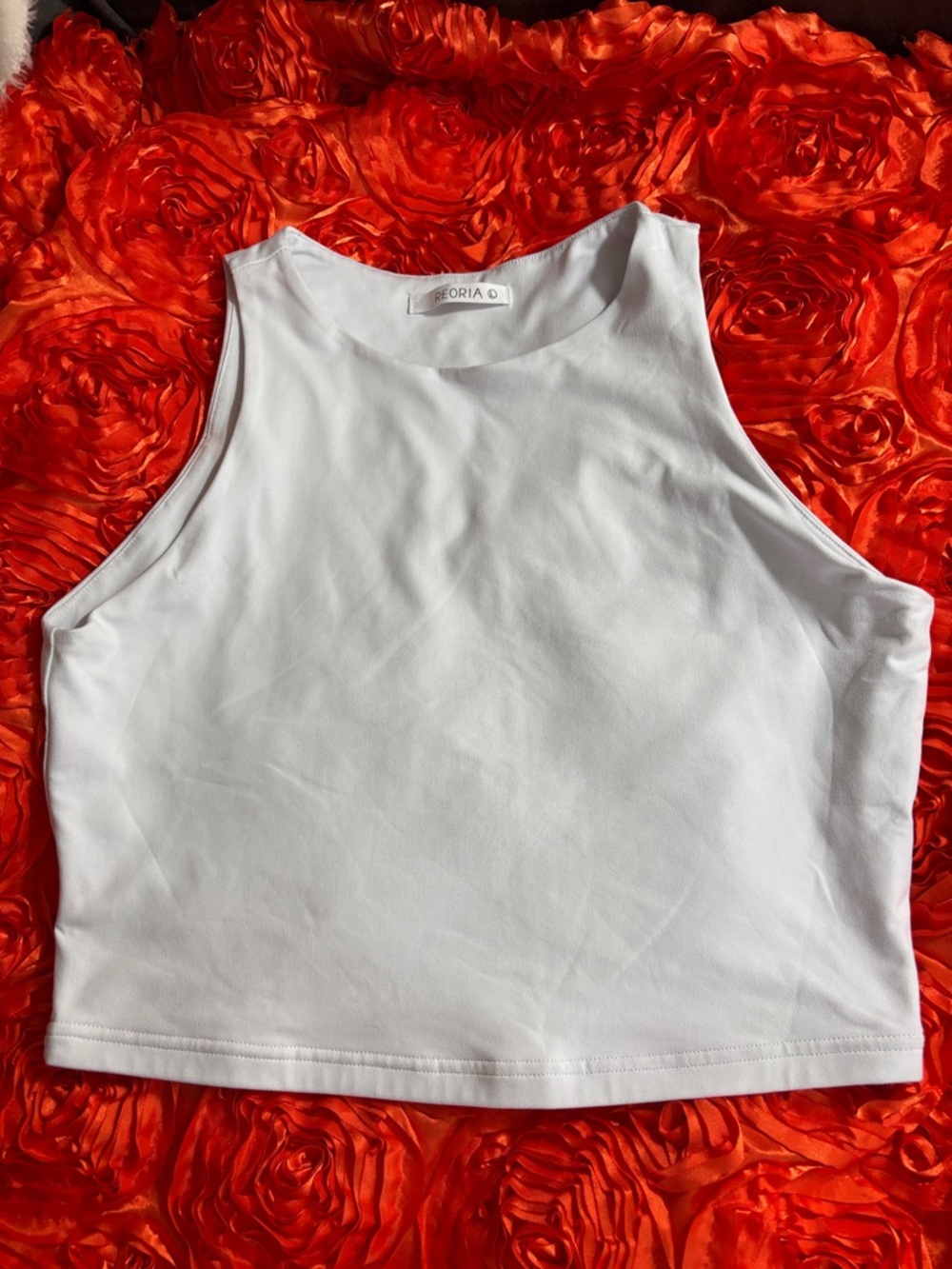 REORIA White Top Sleeveless Stretch Tank Top Sleeveless Large NWOT